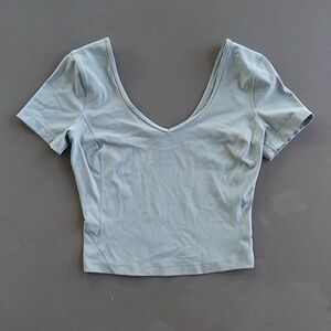 Lululemon athletica Align Crop Tee Top in Teal